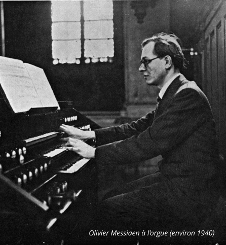 Olivier Messiaen à l’orgue (environ 1940)
